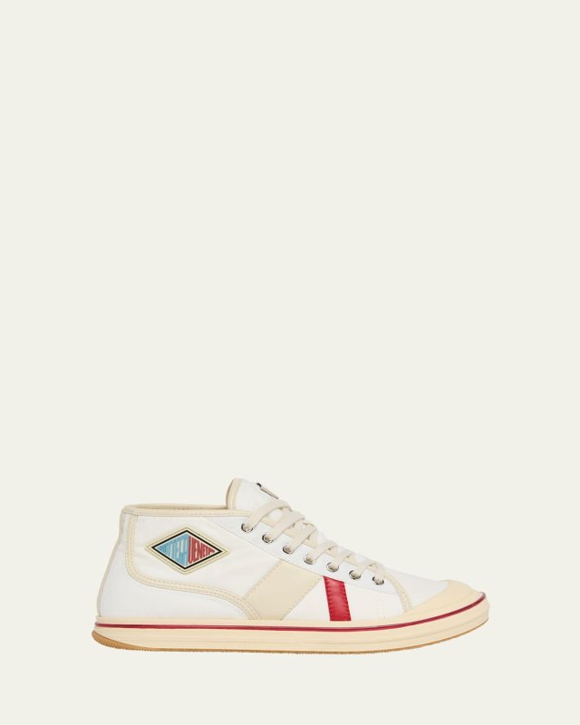 Summer Canvas Leather High-Top Sneakers